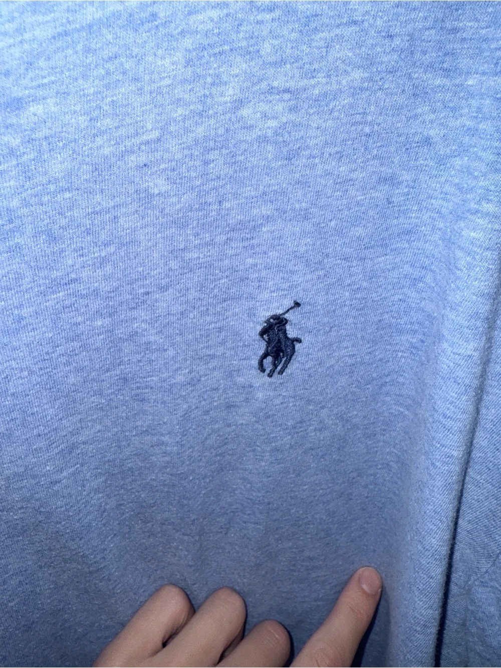 Polo by Ralph Lauren Heathered Light Blue Long-Sleeve Crewneck